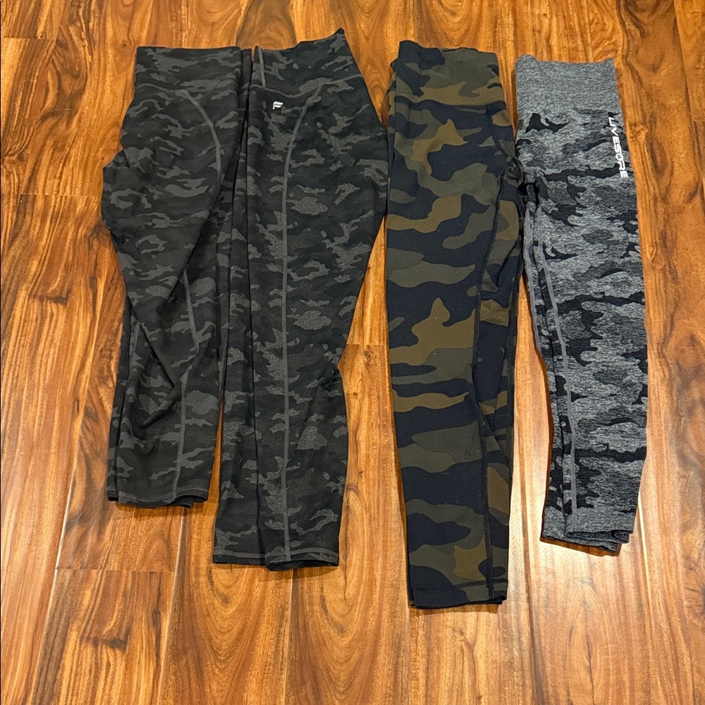 Multiples Camo Leggings Set - Black, Green, Gray